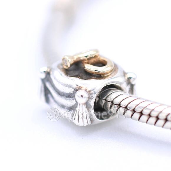 Authentic PANDORA Romantic Union Charm with 14K Gold - 790549D - Picture 3 of 11